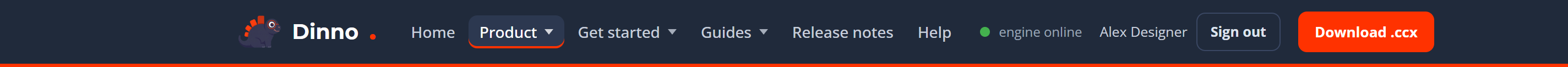 The site's top navigation showing Signed in as a named person, with a Sign out button beside the download button